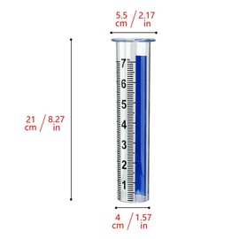 BinaryABC 2PCS Plastic Rain Gauge Replacement Tube,8.3 Inch Transparent Outdoor Rain Meter Tubes for Lawn Garden Yard Home
