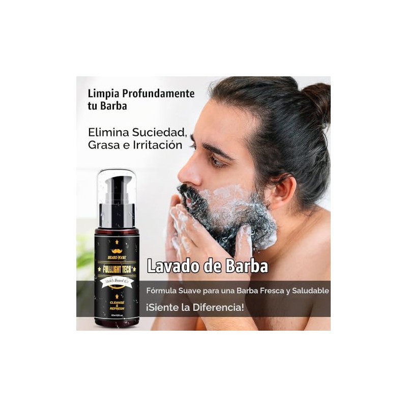 Fulllight Tech Kit Barba 60ml 3x20ml Aceite Nutrición Regeneración Fortalecimiento