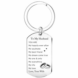Ghloyza Huaband Birthday Gifts from Wife, Best Anniversary for Huaband Gifts Wedding Christmas Keychain Gifts for Huaband Man Him