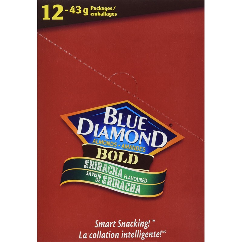 Blue Diamond Almonds Sriracha Almonds, 43 Grams (pack of 12)