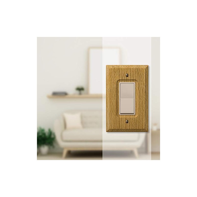 Amerelle 4025R Amerelle Traditional Single Rocker Wood Wallplate in Light