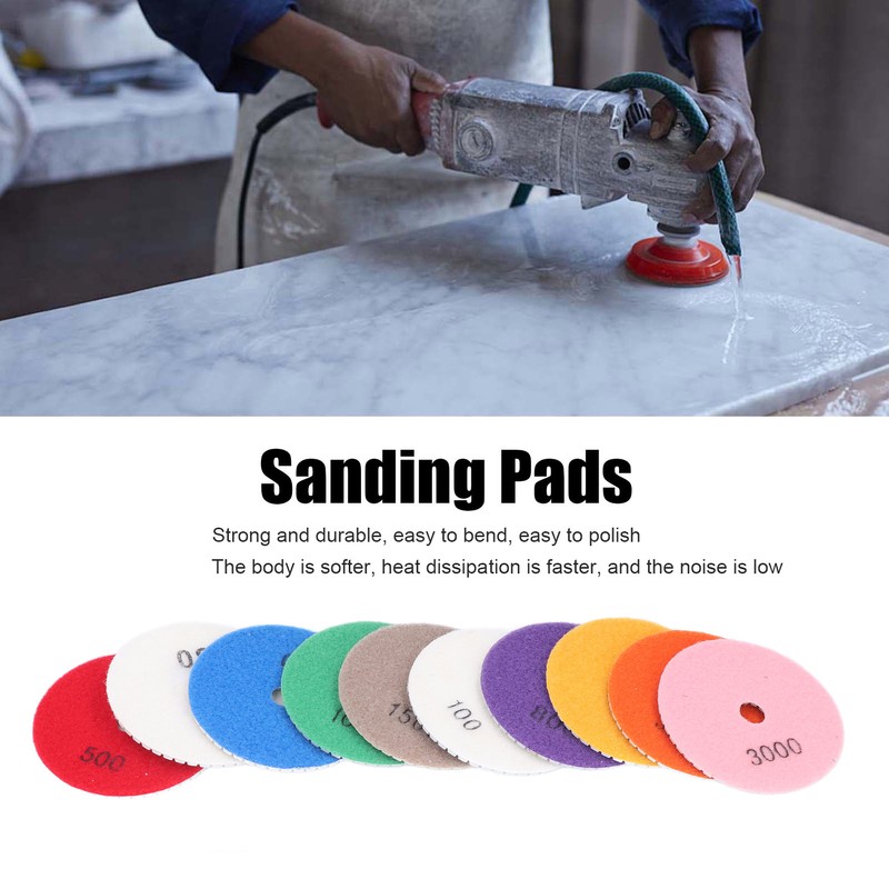 11Pcs/Set Diamond Polishing Pads Sanding Abrasive Disc with Backer Pad