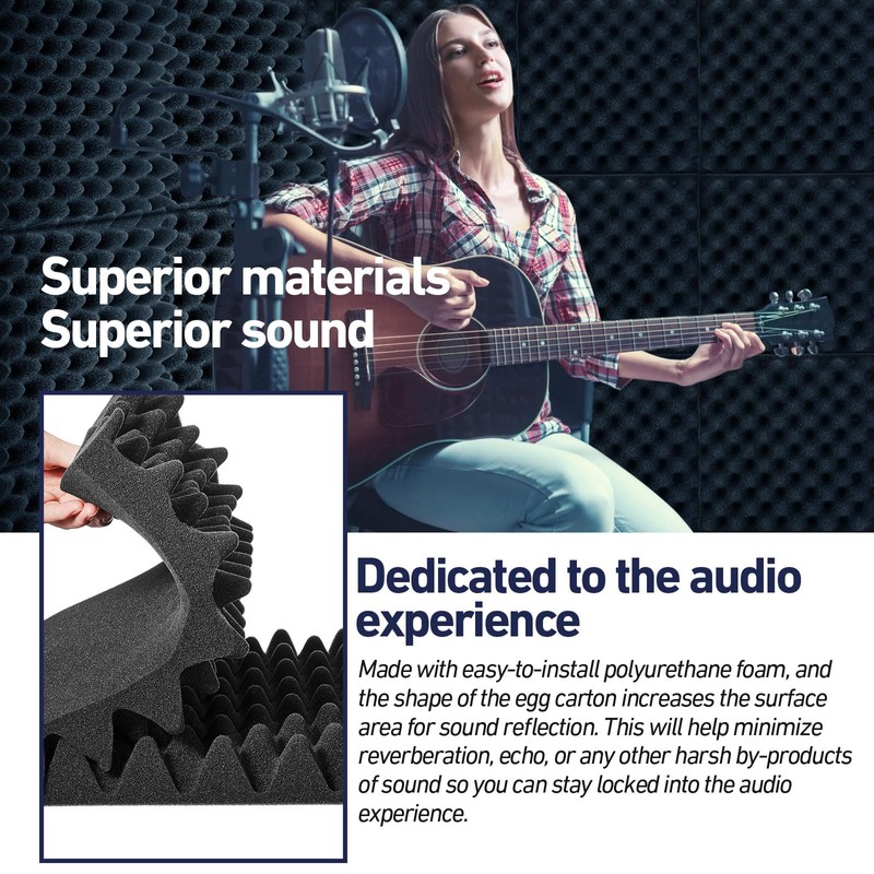 Pangda 36 Pack Acoustic Foam Panels 12 x 12 x