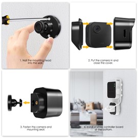 Lucrave Blink Outdoor Camera Wall Mount, Blink Camera Housing for Blink Outdoor 4th Gen, Protective Cover and 360 Degree Adjustable Mount, Blink Sync Module 2 Mount (3 Packs), Black