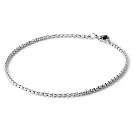SEIYA INTERNATIONAL Men’s Bracelet, Stainless Steel, Accessory, Venetian Chain, Thinner, Silver, Stainless Steel