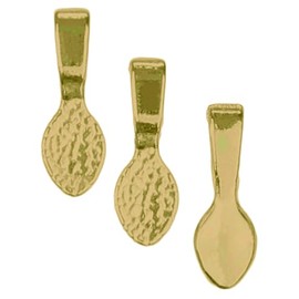 CleverDelights 50 Teardrop Bails - Gold Color - 16x5mm - Small Glue On Bails - for Scrabble and Glass Pendants - 5/8 x 1/4 inch 16mm x 5mm by