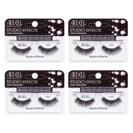 Ardell Studio Effects False Eyelashes 105 - Custom Layered Lashes for Dramatic Eye Look, Reusable Strip Lashes, 4 Pack
