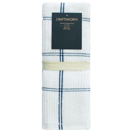 CRAFTSWORTH Kitchen Towels, 15 x 26 Inches, Pack of 6, 400 GSM, 100% Ring Spun Cotton, Navy Combo Windowpane Dish Towels Super Soft and Absorbent, Tea Towels and Bar Towels