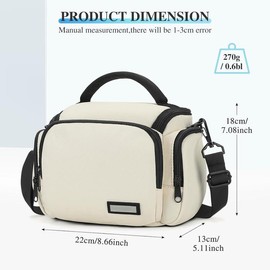 Camera Bag DSLR Bag Crossbody Camera Case with Removable Strap Photography Bag for Camera Accessories Women and Men (Beige)