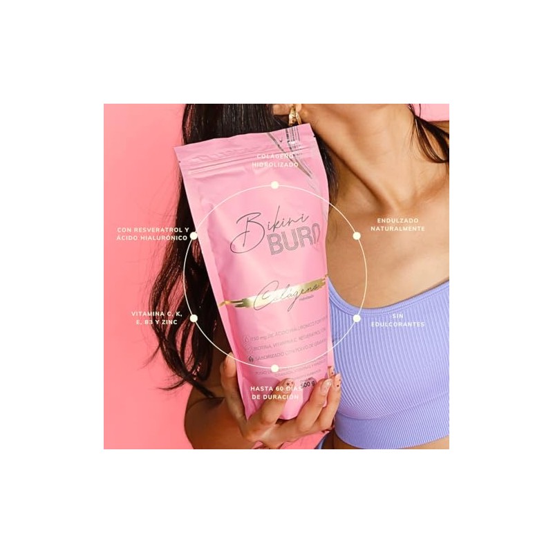 Péptidos Colágeno Hidrolizado Polvo 5gr Proteína Por Porción Resveratrol Ácido