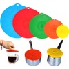Set of 5 Silicone Lids,Heat Resistant, Microwave Splatter Covers, Reusable