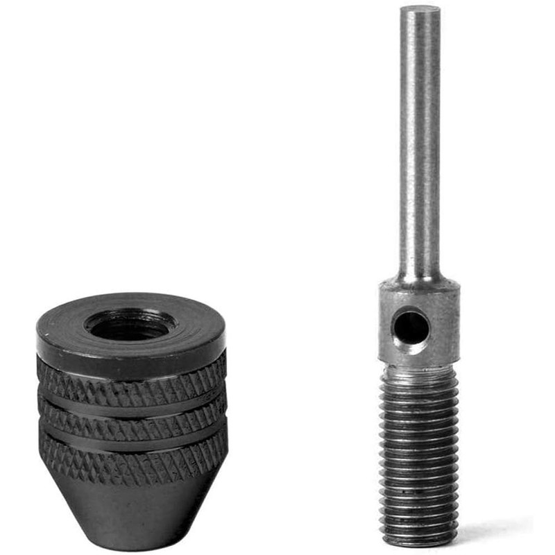 Mesee 2Pcs Mini Keyless Drill Chuck, 0.3-3.4mm Universal Quick Change