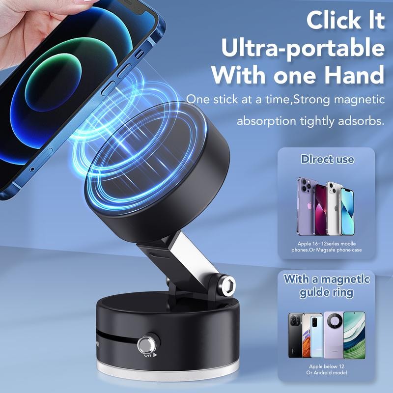 Magnetic Vacuum Phone stand holder ,foldable and portable design,strong magnet,suitable