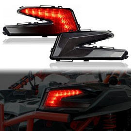 LED Rear Tail Lights for Can Am X3, KATIMOTO Brake Stop Taillights Rear Lamps Tail Lamps for Can-Am Maverick X3 XDS XRS Max Turbo R 2017-2024 Accessories, Replace #710004744 (Smoked Black, 2PCS)