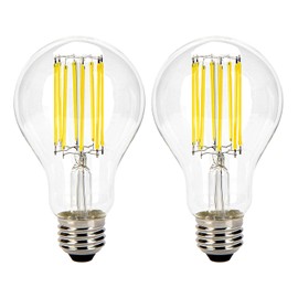 Leadleds LED Edison Bulbs 100W Equivalent, 11W 1500LM 5000K Daylight Dimmable, A21 Vintage LED Filament Bulbs for Home, Office, Restaurant, 2-Pack