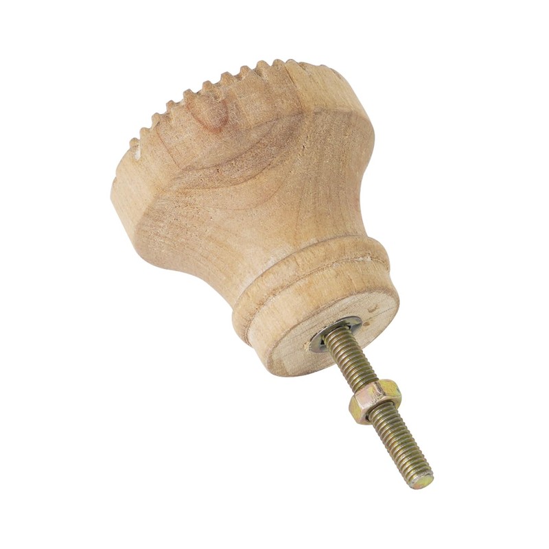 SOFFEE DESIGN 2pcs Wooden Carved Flower Knobs, Decorative Bohemian Style