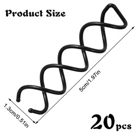 Molain 20 Pcs Spiral Hair Pins, Spiral Twist Hair Pins Spin Pins for Hair, Alloy Spirals Bobby Pins, Hair Bun Maker Bun Twist Spirals Hair Pin with Non-scratch Rounded Tips for Women (Black)