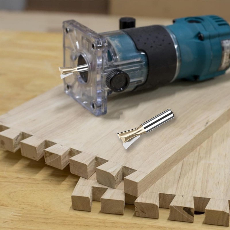 HUHAO Dovetail Router Bit 7/8-Inch 14.5 Degree, with 1/2-Inch Heavy-Duty