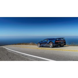 Palmetto Posters 24x36 Poster: Bugatti chiron Side View Road 111433