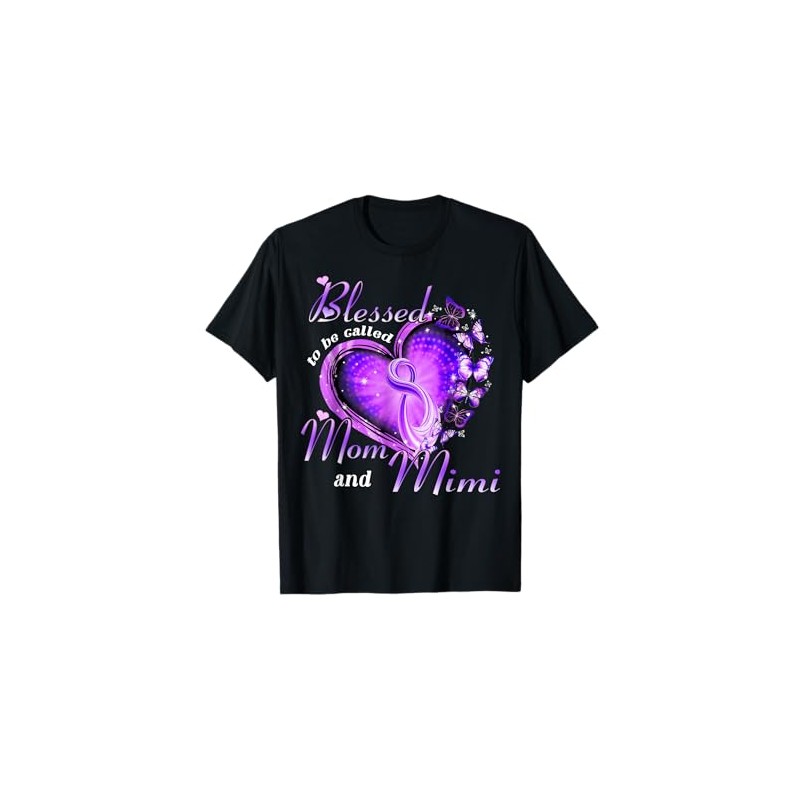 Blessed To Be Called Mom And Mimi Heart Butterfly T-Shirt