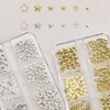 DYNAVERT Nail Parts, Star Shape, 3D, 2 Cases, Cute, Gold,