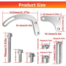 Baiann SBC Power Steering Pump Bracket 350 V-Belt Slotted Adjustable LWP 305 327 383 5.0L 5.7L V8 Compatible With 350 Small Block Chevy Long Water Pump