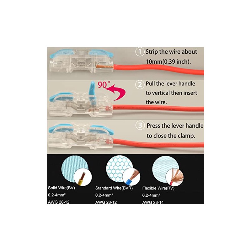 Feggizuli Feggizuli 35pcs Lever Wire Connectors, 1 Conductor Compact Wire