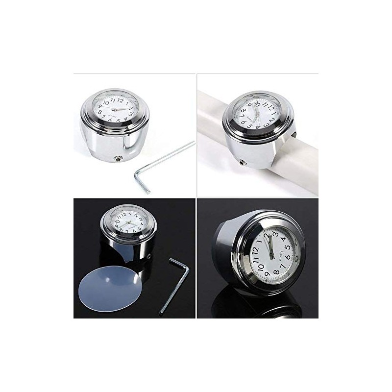 Karun Motorcycle Handlebar Mount Watches, 7/8 1" Waterproof Handlebar Dial