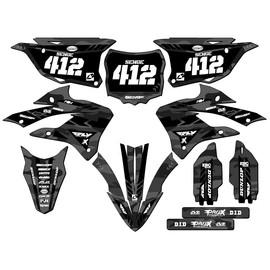 2022-2025 KX 112 Apache Grey Senge Graphics Complete Kit with Rider I.D. Compatible with Kawasaki
