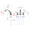 Bathroom Faucet Brushed Nickel Alloy Widespread Deck-Mounted 3-Hole 2-Handle Modern