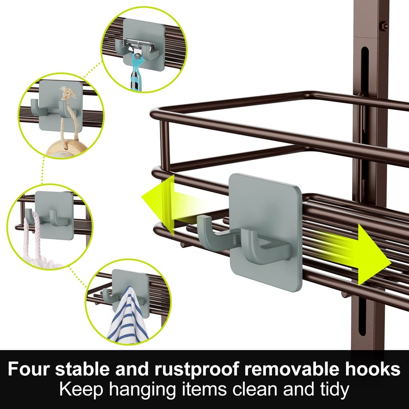 Orimade Over the Door Shower Caddy Adjustable 5 Tier Bronze,Bathroom