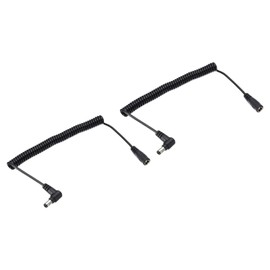 PATIKIL USB Stromkabel 5 ft 5,5 mm x 2,5 mm männlich zu weiblich DC-Netzkabel, 2 Stück rechtwinklige Drahtadapter-Spiralkabelverlängerungskabel für LED-Streifen-Router-Überwachungskamera