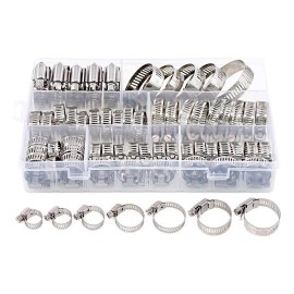 91pcs Abrazaderas Manguera Automotriz Fontanería Inoxidable