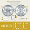 CONCORD Stainless Steel 8 Piece 22" Comal Cookware Set