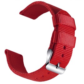 OLLREAR Fabric Watch Strap Watch Strap Replacement Strap Watch Belt Lava - 13 Colors & 4 Sizes - 18mm 20mm 22mm 24mm (22mm Red)