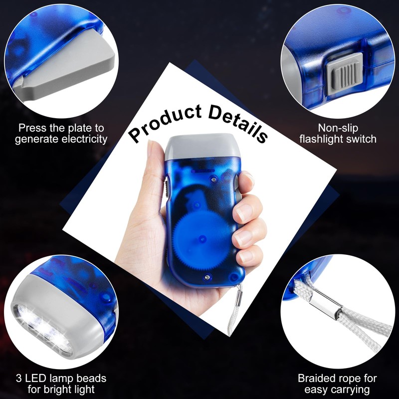 Treela 36 Pcs Hand Crank Flashlights Operation Christmas Bulk Items