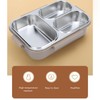 Lunch Box, 1.2L Khaki Stainless Steel Lunch Container 3 Compartments