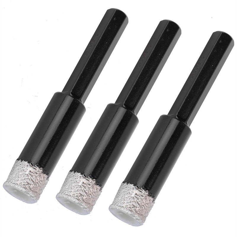 3Pcs Vaccum Brazed Diamonds Dry Tile Drill Bits Marble Granite