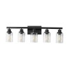 31" Modern Black 5-Light Bathroom Vanity Light Fixture, Industrial Wall