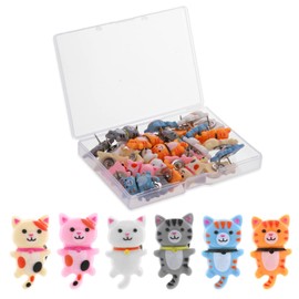 Prasacco 30 Pcs Cute Push Pins, Cat Thumb Tacks, Decorative Push Pins for Cork Board, Thumb Tacks for Wall Hangings, Colorful Thumbtacks for Photo Map Memo Note Bulletin Board