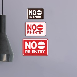 Classic Framed No Re-Entry Sign (Black) - Medium