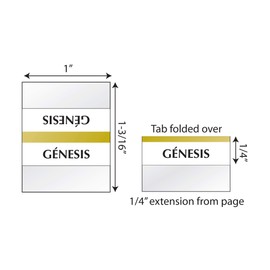Tabbies Gold-Edged Spanish Bible Indexing Tabs, Old & New Testament, 80 Tabs Including 64 Books & 16 Reference Tabs, Gold-Colored (58353)