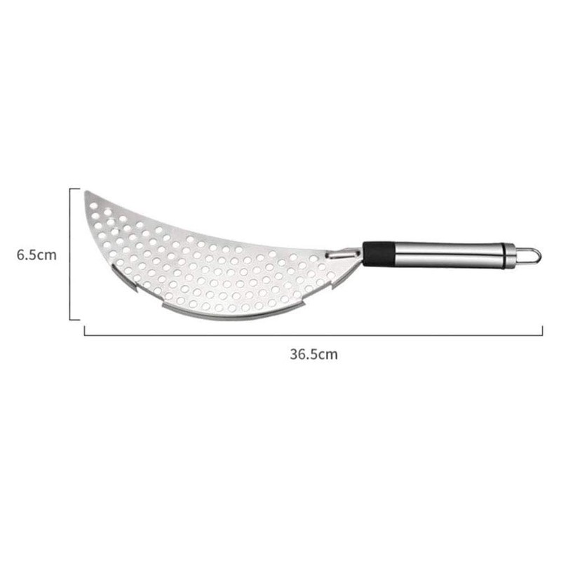 Stainless Steel Pot Strainer with Handle, Crescent Half Moon Shaped