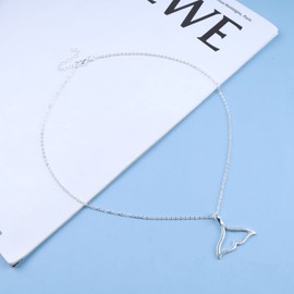 Cimenexe Bohemian Mermaid Fishtail Choker Necklace Silver Fishtail Pendant Necklace Hollow Mermaid Tail Necklace Minimal Necklace Chain Jewelry for Women and Girls