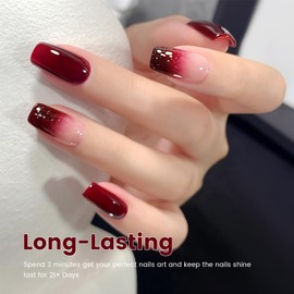 RARJSM Nude Dark Red Gel Nail Polish Cherry Wine Red Burgundy Neutral Skin Tone Sheer Jelly Gel Polish 15ml Single Bottle Transparent Nail Gel Polish Soak off UV LED Cured for Home Salon DIY Manicure