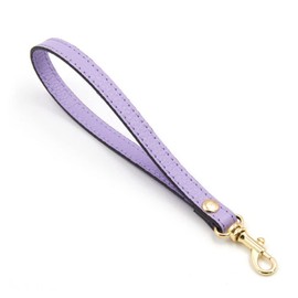 SHTGOI PU Leather Wrist Strap Key Ring Replacement Short Bracelet Bag Handles Leather Strap with Carabiner Hook Bag Strap for Handbags Purse Clutch Wristlet Purse Keychain Pouch, Light Purple