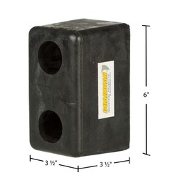 Guardian 6" Deep Molded Rubber Trailer Bumper - 3-1/2" H x 3-1/2" W
