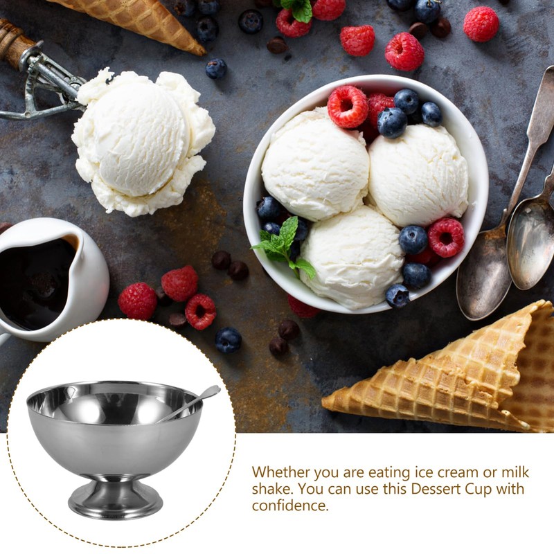 DOITOOL Stainless Steel Dessert Bowls Set of 3 Reusable Metal