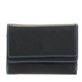 mywalit Double-Flap Wallet Leather Purse | 6 Credit Card Slots | ID Window, Coin Pockets & Pen | Black Pace | Classy & Compact Accessory for Men & Women | Perfect for Everyday Use