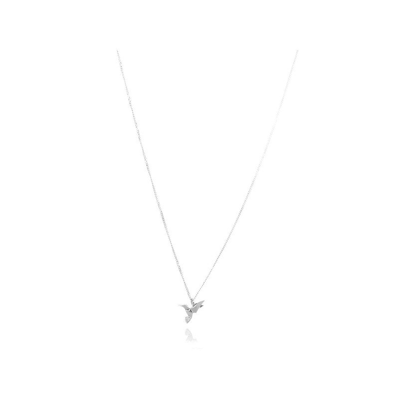 Sterling Silver Origami Hummingbird